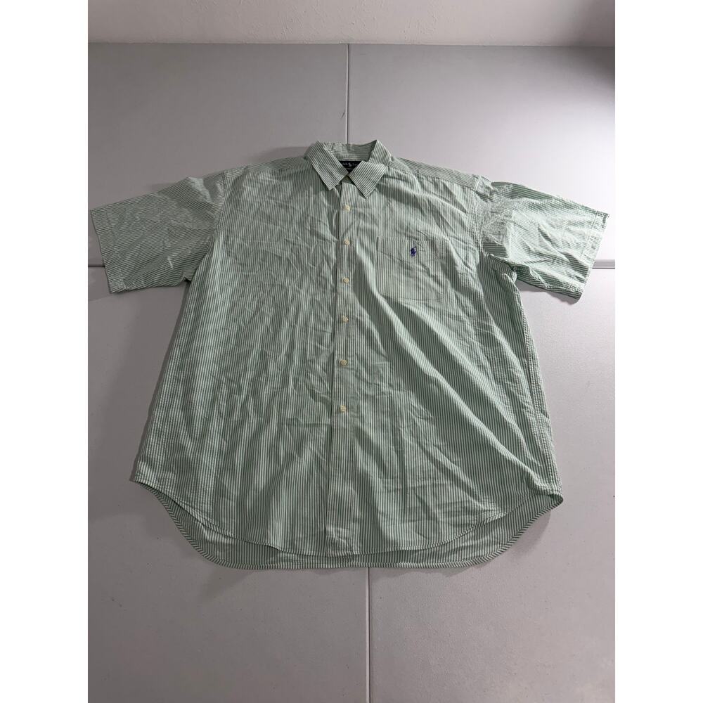 Polo Ralph Lauren Men’s Button Up Shirt Size XL Green and White